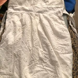 Ayln Paige size 13 white strapless eyelet mini with self belt/ tie back
